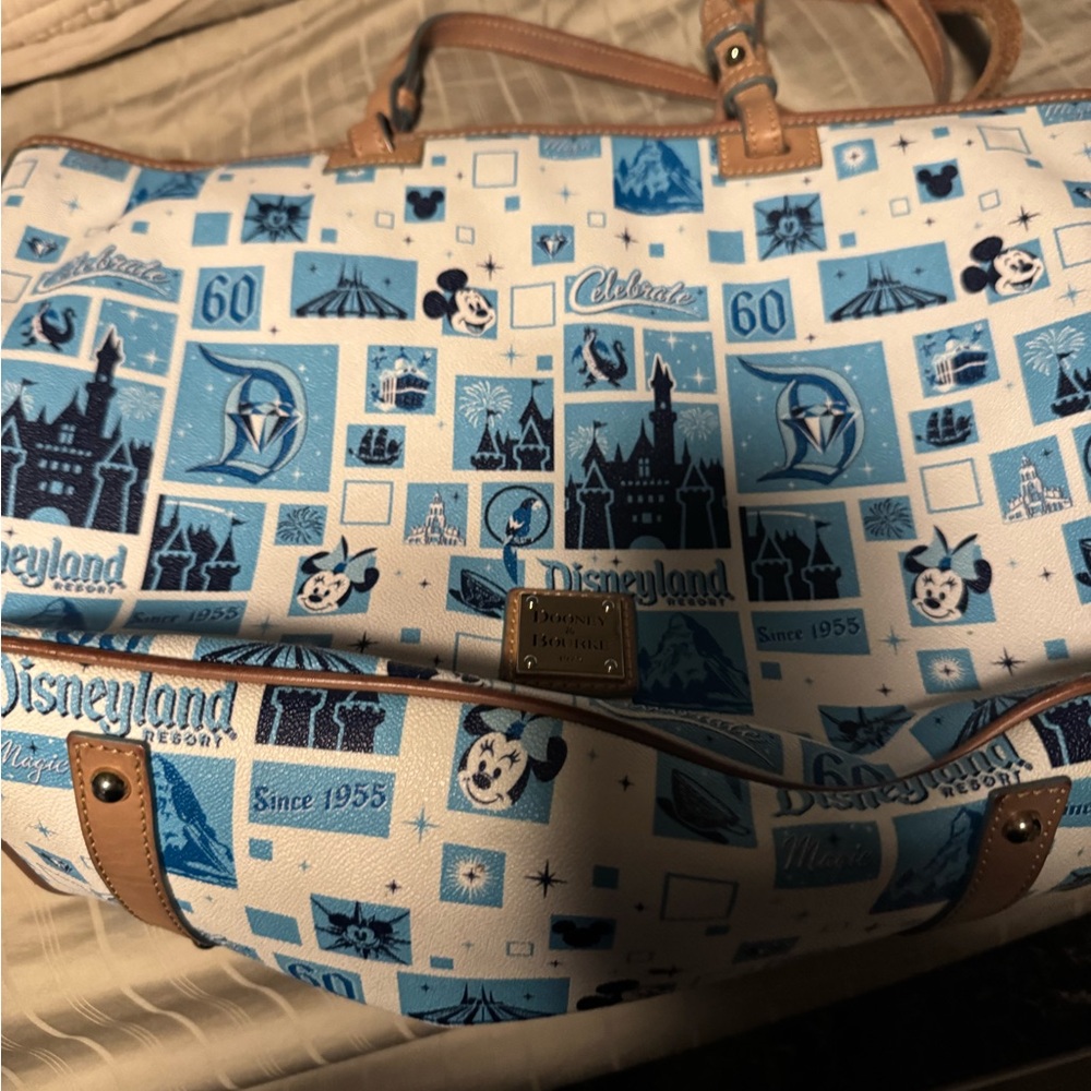 Dooney & Bourke Blue and Tan Disneyland Travel Bag